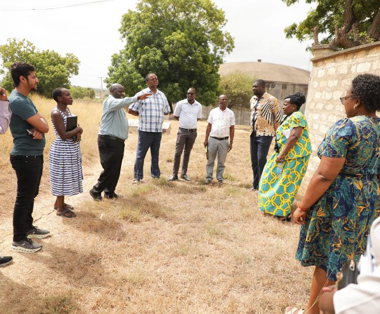  IGRTC Members Mr. John KiSite visit to Bamburi-Mwakirunge-Kaloleni road in Bamburi Mombasa County to assess the damaged 84-meter section of the Nguu Tatu Water Reservoir perimeter wall and an exposed pipeline.